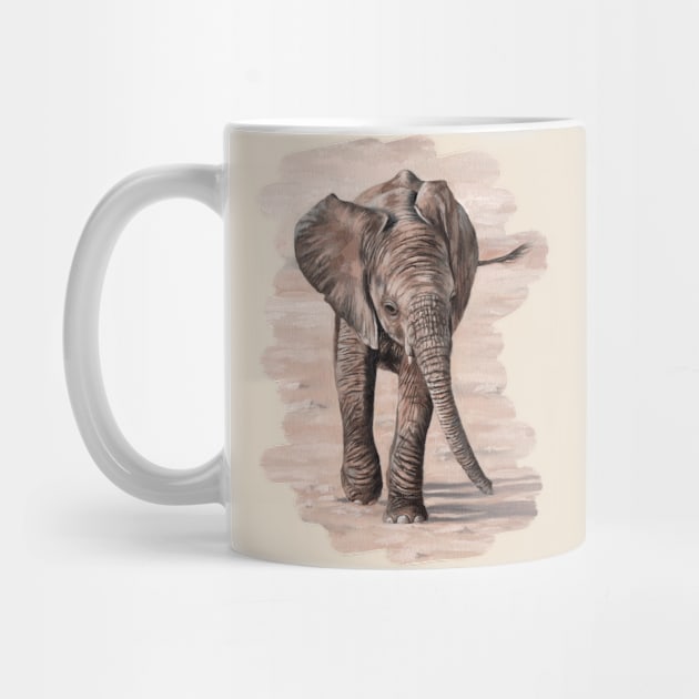 African Elephant Calf painting by rachelstribbling